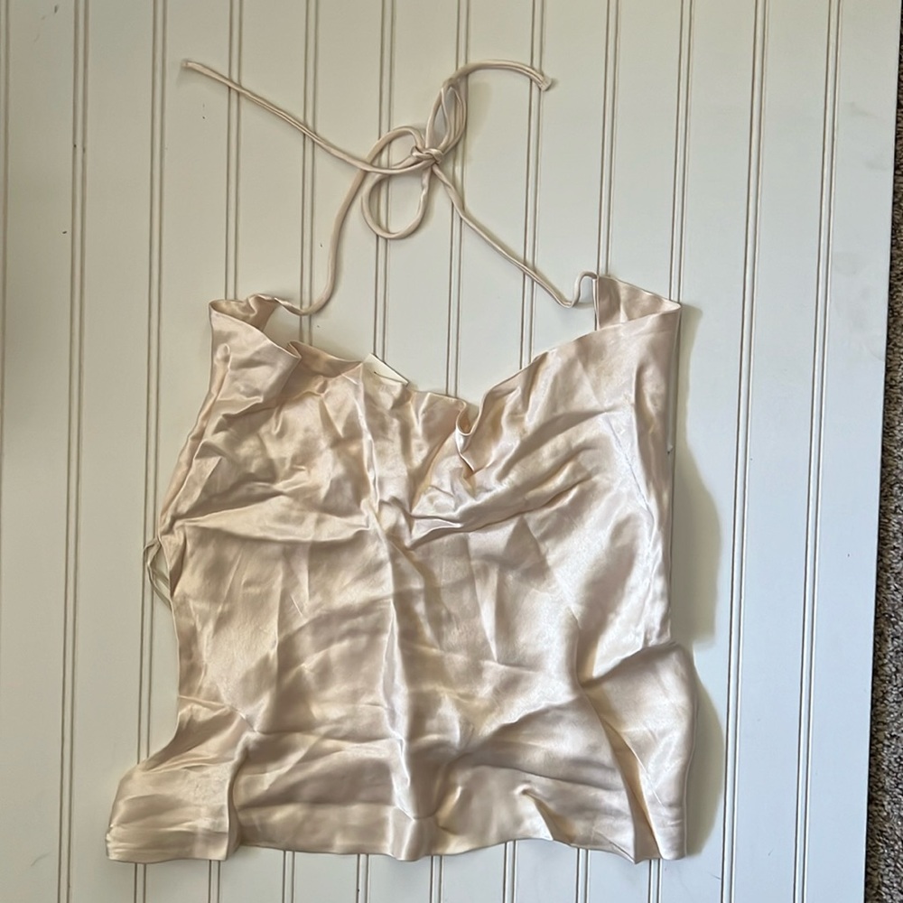 NWT Zara satin tie back slinky top
